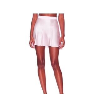 Manuri Lilly 2.4 Mini Skirt Pink Silk Size M